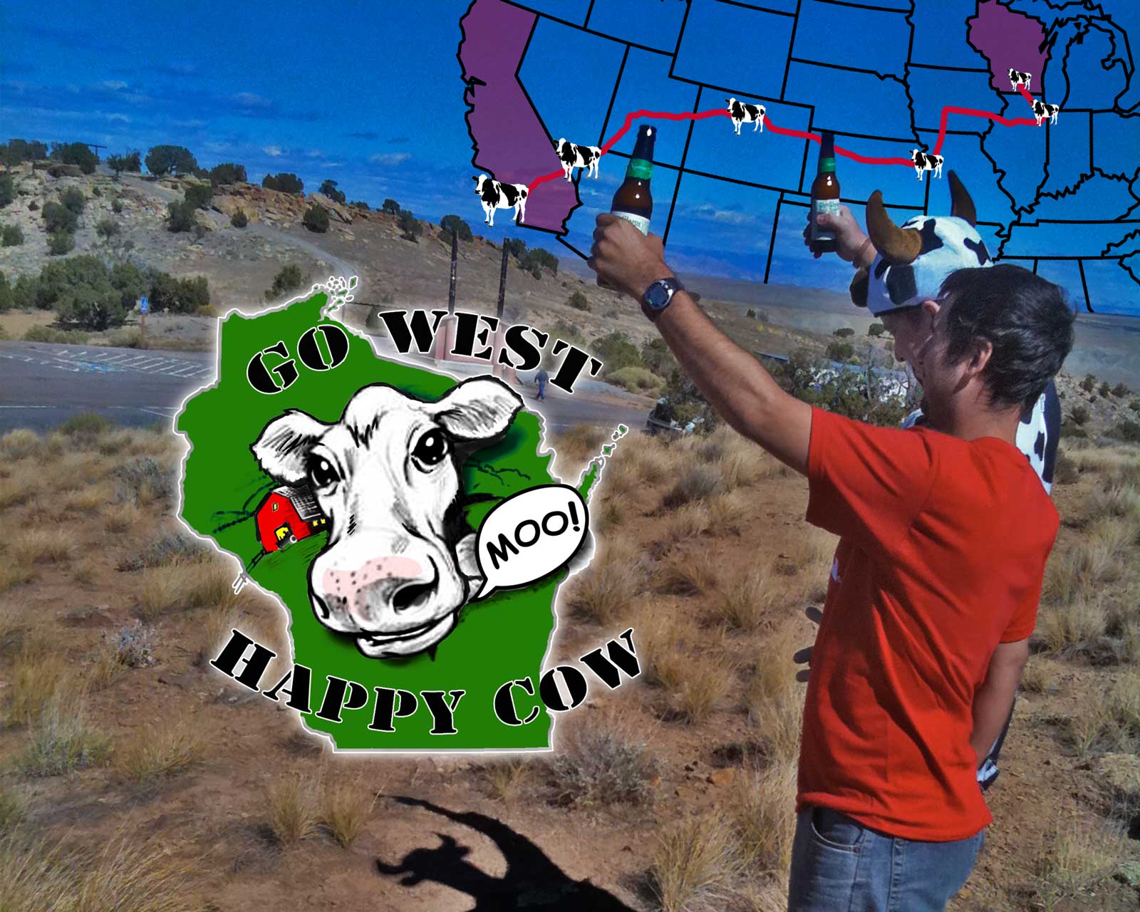 Go West Happy Cow poster